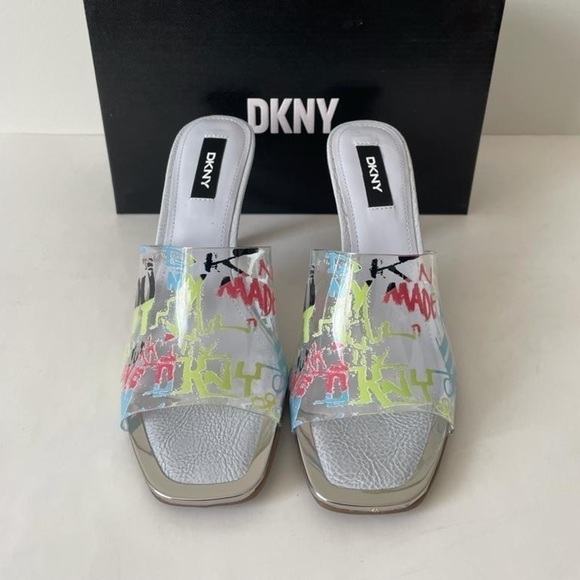 Nib DKNY Bronx Dress Sandals in Clear / Pastel - Picture 6 of 12